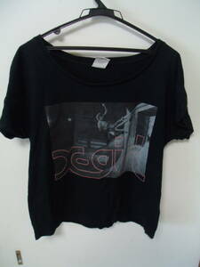 全国送料無料 エックスガール X-girl レディース 黒色 スケータープリント 半袖 Tシャツ SIZE 1
