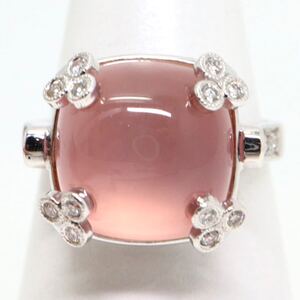 1円〜!!PonteVecchio(ポンテヴェキオ)◆K18 天然クォーツ/天然ダイヤモンドリング◆D約8.8g 約15号 diamond quartz ring指輪 EH4/EH4 S1029