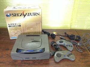 Sega Saturn console 2controllers w/box tested セガ サターン 本体1台 コントローラ2台 箱付 動作確認済 D769T