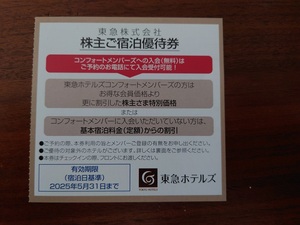 東急株主優待 東急ホテルズ 宿泊優待券 1枚