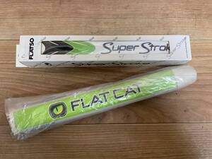 １５ 未使用 FLATSO SuperStroke ゴルフ パター グリップ 013520 ホワイト／グリーン ＋ フラットキャット FLATCAT パター グリップ セット