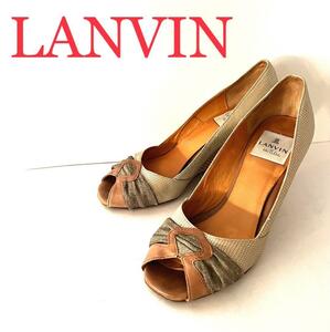 １円　LANVIN オープントゥ　パンプス　22cm