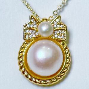 可愛いデザイン10m天然パールネックレス37+5cmjewelry necklace pearl k18仕上げ