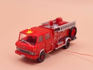 【特製品・LED組み込み済】消防車　日野レンジャー　水槽付消防ポンプ車(トミーテック製品・トラックコレクション・電飾加工品，1/150)