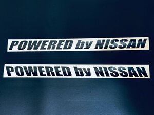 (SID12) POWERED by NISSAN 左右セット 横35cm 縦2.5cm カッティングステッカー （2410）ニッサン ノート セレナ キャラバン GTR 日産