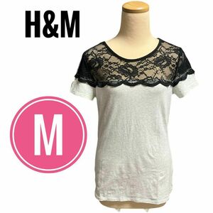 H&M Tシャツ　レース　レディース　Mサイズ　半袖