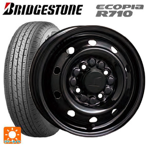 サマータイヤホイール4本セット 145/80R12 80/78N ブリヂストン エコピア R710 正規品 # トピー M74 BK # 12-3.5J 　