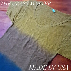 最値!希少デッドストック!USA製!ヴィンテージ!名作タイダイブリーチ染め!THE GRASS MASTER(ザ グラス マスター)サーマル 半袖 Tシャツ L