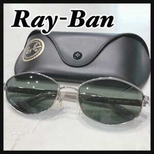 ☆Ray-Ban☆ RayBan レイバン サングラス アイウェア シルバー グリーンレンズ カラーレンズ 金属フレーム 収納ケース付 RB3225 送料無料