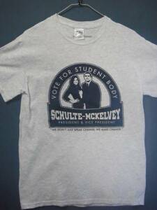 ⑦ USA古着 サイズS 前後 SCHULTE-MCKELVEY薄グレー半袖Tシャツ