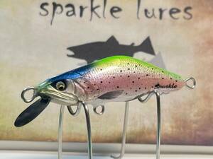 ハンドメイドミノー sparkle lures 虹鱒55HSヘビーシンキング5.0g チャートバック