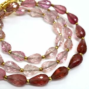 ＊K18 天然トルマリンネックレス＊o 約16.7g 約42.0cm necklace tourmaline jewelry EA0/EA8