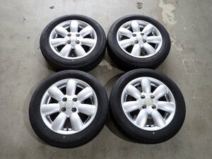 YS8732【送料無料155/65R14】スズキ純正 ラパン純正 スペーシア ワゴンR 2021年製 中古夏タイヤセット■14×4.5J 100/4H ET45■