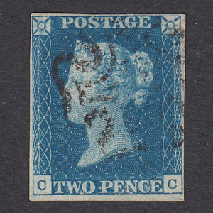 【イギリス】1840年 SG#4/6(DS5) ペンスブルー 使用済クラシック切手(DamgmW87_d)