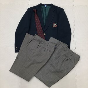 O51/T741(中古)栃木県 宇都宮市立陽西中学校 男子制服4点セット /S/W67/ブレザー/夏冬ズボン/ネクタイ/チェック柄/学生服/卒業生品/小さめ