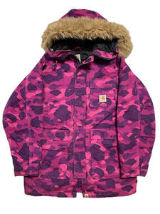 美品 Mサイズ carhartt × A BATHING APE カーハート アベイシングエイプ SIBERIAN PARKA シベリアンパーカ ジャケット purple camo 紫迷彩