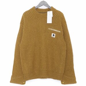 未使用 SACAI × CARHARTT WIP Knit Pullover Detroit 4 ベージュ 23-03112M サカイ カーハート デトロイトプルオーバーニット セーター