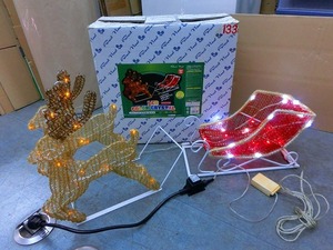 3ほAS LED イルミネーション トナカイ モチーフライト クリスマス ソリ引き 飾り 装飾 ガーデンライト オーナメント オブジェ ドウシシャ