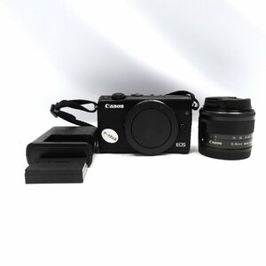 1円～CANON ミラーレス一眼カメラ EOS M100 EF-M15-45 IS STM レンズキット ブラック【栃木出荷】