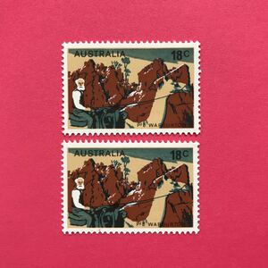 外国未使用切手★オーストラリア 1976年 19世紀の探検家 2枚