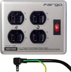 【新品】 Fargo STEEL TAP 電源タップ スチール製 3ピン対応 アース線付き コード 壁掛け