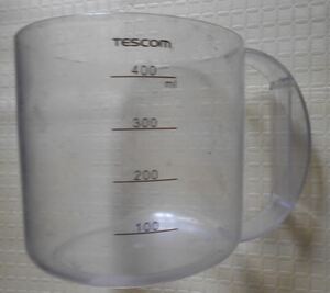 計量カップ ハンドル付き プラスチック製 100ml 200ml 300ml 400ml TESCOM コップ テスコム 割れ有り 中古