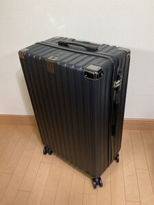 【訳あり:縫製不良】スーツケース Lサイズ 95L ブラック 軽量 キャリーバッグ ダブルキャスター 耐衝撃 カップホルダー付 TSAローク搭載