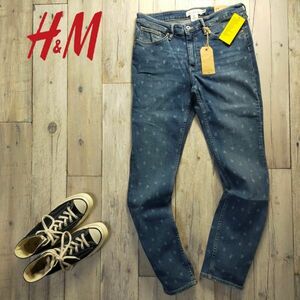 ☆H&M☆L.O.G.G USED加工 スター ストレッチ スキニー デニム W31 S402