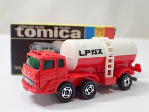 m2305 / 未使用 保管品 トミカ 日本製 No.75 ふそう LPG ローリー 黒箱 トミー TOMY TOMICA FURUKAWA WHELL LOADER 当時物 現状品