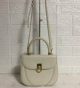 no21253 ANNE KLEIN アンクライン 2WAY 本革 レザー ショルダー ハンド バッグ ☆