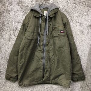 ◯ Dickies ディッキーズ ワークジャケット パーカー フーディ サイズS グリーン カーキ 緑 メンズ トップス 最落なし （110）