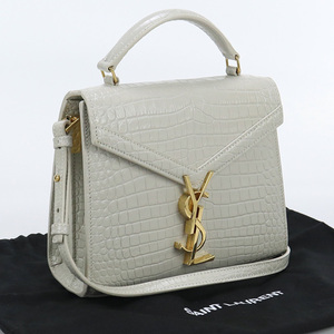 中古良品サンローランSAINT LAURENT カサンドラ ミニ トップハンドル バッグ カーフ 623930 アイボリー ランク：A us-2 2WAY