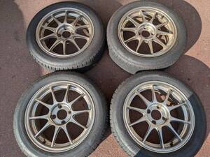 ★希少　美　ブロンズ　軽量　フィン　ウェッズ WEDS SPORT TC105N フィット　ヴィッツ　デミオ　アクア　キューブ　6.5J 　PCD100　広島★