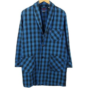 ■BLUE BLUE ブルーブルー / INDIGO DYE / 聖林公司 / 日本製 / メンズ / コットン インディゴ チェック コート size 1 (S) ライトアウター