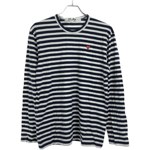 PLAY COMME des GARCONS プレイコムデギャルソン AD2019 LITTLE RED HEART STRIPED L/S T-SHIRT カットソー AZ-T208 IT5G261BM4Y5