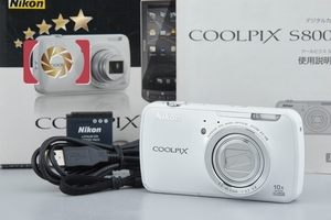 【中古】Nikon ニコン COOLPIX S800C ホワイト コンパクトデジタルカメラ 元箱付き