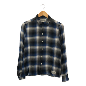 WACKO MARIA ワコマリア 【men1037D】 オンブレチェックシャツ 11AW シルク混 バックチェーンステッチ 開襟シャツ オープンカラー S HC