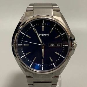 稼働 CITIZEN シチズン AT6050-54E アテッサ 電波 ブルー