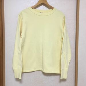 Champion ランタグ 復刻 スウェット レモンイエロー Sサイズ リブ長 USED チャンピオン 黄 アメカジ 古着 ヴィンテージ ランナーズタグ