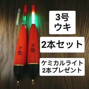 昼夜兼用　 3号 ２本　棒ウキ　ウキ釣り　夜釣　フカセ　磯釣り　イカ釣り　ウキ