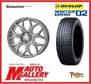 郡山店★スタッドレスタイヤホイールSET★ヒューマンライン HS-10M 5H100+45 &DL WINTER MAXX WM02 205/60R16 21年製☆BR/BMレガシー