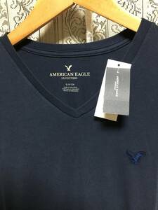 セール! 正規品 本物 新品 アメリカンイーグル オシャレな Vネック Tシャツ AMERICAN EAGLE 知的で上品な 濃紺 最強カラー ネイビー XS ( S