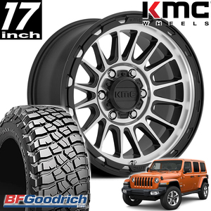 新品 KMC IMPACT 17インチアルミホイール BF GOODRICH M/T 285/70R17 付き4本セット JEEP JKラングラー JLラングラー JTグラディエーター