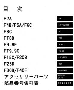 YAMAHA　ヤマハ 4サイクル船外機 F２A～F４０F　’ 1２パーツカタログ 中古きれい 　