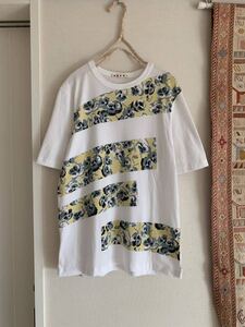 マルニ　Tシャツ　花柄　コットン　綿　花　パンジー　トップス　ホワイト　MARNI