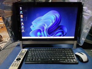 Win11 富士通 テレビ付きCore i 7 デスクトップパソコン Windows11 FUJITSU ESPRIMO TV CD.DVD TV、USB、マウス、キーボード、リモコン付属