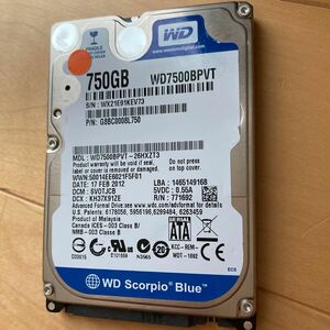 WD SATA 750GB ハードディスクドライブ 2.5