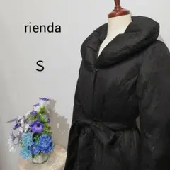 rienda　リエンダ　極上美品　女優襟ダウンコート　総レース　Ｓサイズ　黒色系