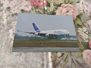 送料込み! エアバスA380 ポストカード　 (飛行機・エアライン・絵はがき・絵葉書・成田国際空港・航空科学博物館