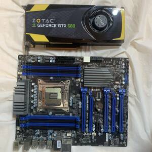 C100 マザーボード グラフィックボード　2点セット　X79A-SD40 zotac gtx680 2gb ddr5 ZT-06101 現状品　中古品　PCパーツ　部品 パソコン